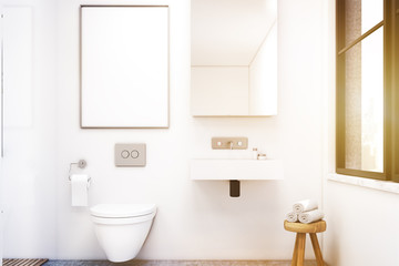 Close up of a toilet with a sink, toned