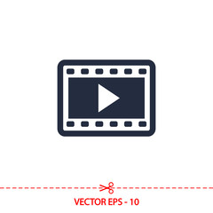 video icon, vector illustration. Flat design style