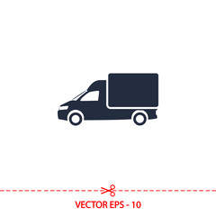 Truck icon, vector illustration. Flat design style