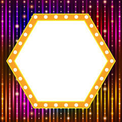 Shining background with retro casino light banner