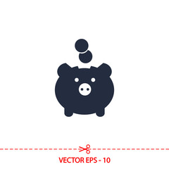 moneybox  icon, vector illustration. Flat design style