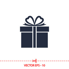 gift  icon, vector illustration. Flat design style 