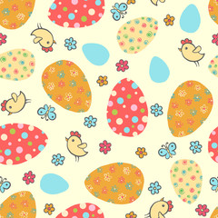 Easter seamless pattern with eggs.