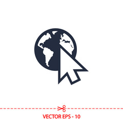 go to web icon, vector illustration. Flat design style 