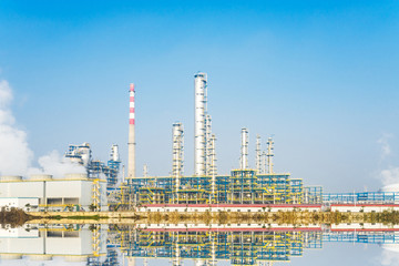 oil refinery plant near river