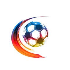 Football or soccer color balls with motion trails