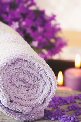 Obraz na płótnie Canvas Purple spa setting