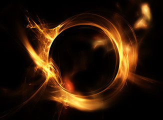 Fire circle on a black background
