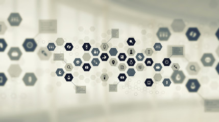 Medicine user modern interface . Mixed media