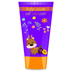 Baby cream tube with kids design