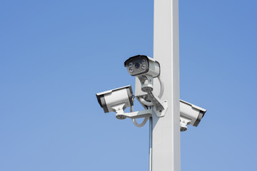 Group of cctv camera security video record electronic technology