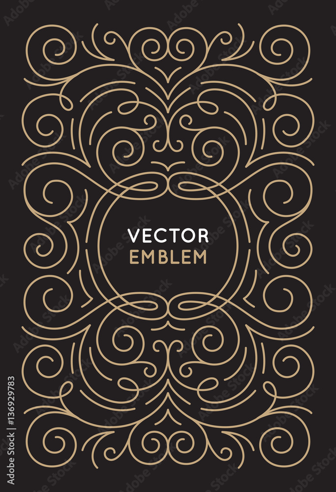 Aufkleber vector trendy linear frame with copy space for text