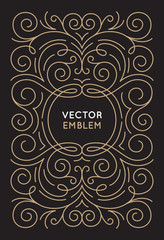 Vector trendy linear frame with copy space for text