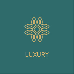 Luxury vector logo. Linear emblem