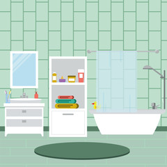 Bathroom Interior Vector Illustration