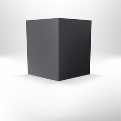 Open folder template with shadow standing on the table. Close-up mock up, editable .