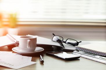 Business Objects in the office on the table