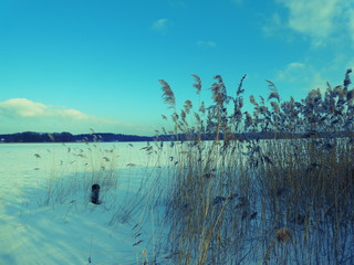Mazury zimą- jezioro Isąg