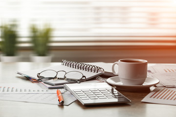 Business Objects in the office on the table