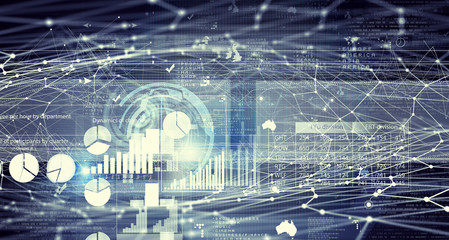 Social Networks and interaction concept . Mixed media