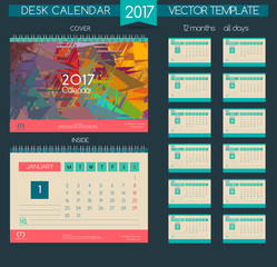 Calendar 2017. Printable calendar for business.