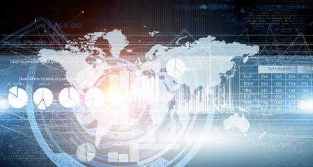 Modern connection technologies background . Mixed media