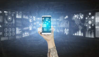 Online banking application . Mixed media