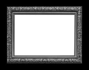 wooden frame isolated on black background