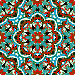 Vector seamless pattern ethnic style background. Vintage decorative texture for wallpapers, backgrounds and page fill. Indian, arabic motive.