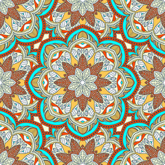 Vector seamless pattern ethnic style background. Vintage decorative texture for wallpapers, backgrounds and page fill. Indian, arabic motive.