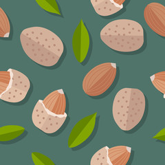Almond Nuts Seamless Pattern