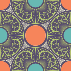 Vector seamless pattern ethnic style background. Vintage decorative texture for wallpapers, backgrounds and page fill. Indian, arabic motive.