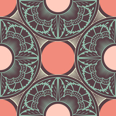 Vector seamless pattern ethnic style background. Vintage decorative texture for wallpapers, backgrounds and page fill. Indian, arabic motive.