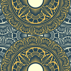 Vector seamless pattern ethnic style background. Vintage decorative texture for wallpapers, backgrounds and page fill. Indian, arabic motive.