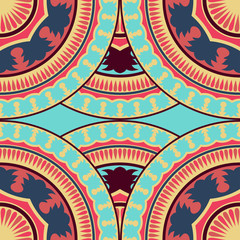 Vector seamless pattern ethnic style background. Vintage decorative texture for wallpapers, backgrounds and page fill. Indian, arabic motive.
