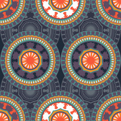 Vector seamless pattern ethnic style background. Vintage decorative texture for wallpapers, backgrounds and page fill. Indian, arabic motive.