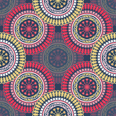 Vector seamless pattern ethnic style background. Vintage decorative texture for wallpapers, backgrounds and page fill. Indian, arabic motive.