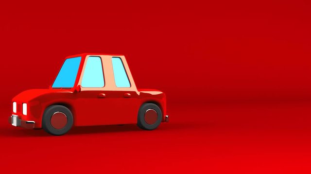 Red Car On Red Text Space.
Loop able 3DCG render Animation.