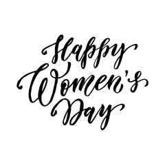 Happy Women Day text lettering vector greeting