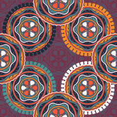 Vector seamless pattern ethnic style background. Vintage decorative texture for wallpapers, backgrounds and page fill. Indian, arabic motive.