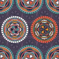 Vector seamless pattern ethnic style background. Vintage decorative texture for wallpapers, backgrounds and page fill. Indian, arabic motive.