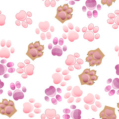 cat and dog paw print with claws