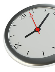 Realistic classic silver round wall clock