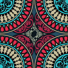 Seamless pattern ethnic style. Vintage decorative texture. Indian, arabic motive.