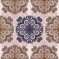 Seamless pattern ethnic style. Vintage decorative texture. Indian, arabic motive.