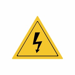 Electricity hazard sign vector design isolated on white background