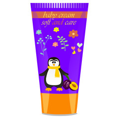 Baby cream tube with kids design