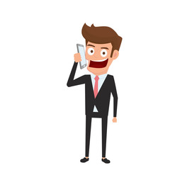 Businessman talking on the phone. Character design. Cartoon Vector Illustration.