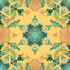 Seamless pattern ethnic style. Vintage decorative texture. Indian, arabic motive.