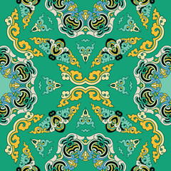 Seamless pattern ethnic style. Vintage decorative texture. Indian, arabic motive.
